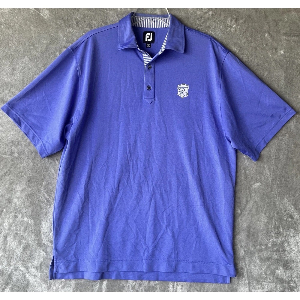 FootJoy Polo Shirt Adult Large‎ Blue Foot Joy Golf Collar Casual Mens R Logo